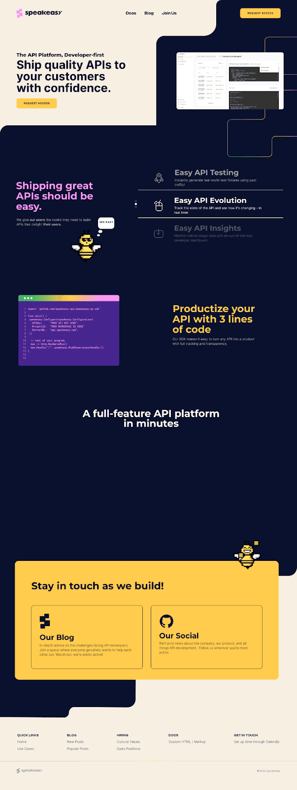 Ninth variations of different web pages with different colors and designs for Speakeasy.
