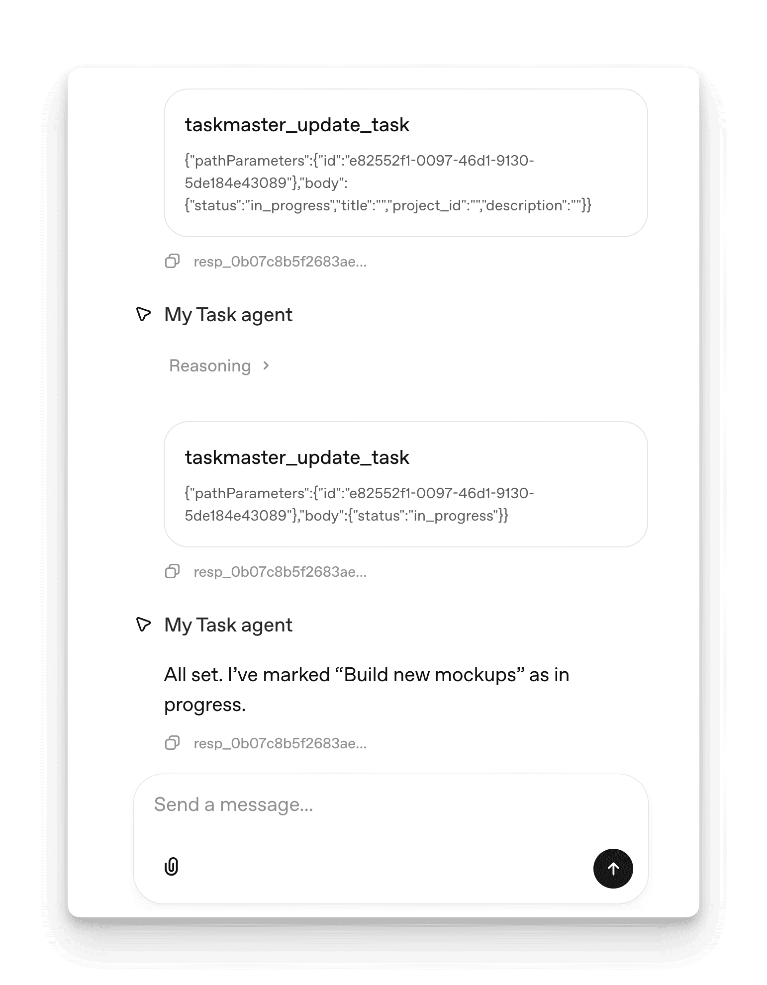 Screenshot showing task update in Preview mode